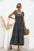 Load image into Gallery viewer, Polka Dot Adjustable Straps Tiered Dress
