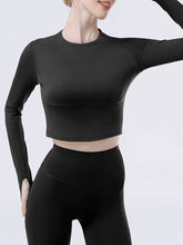 Load image into Gallery viewer, Round Neck Long Sleeve Active T-Shirt
