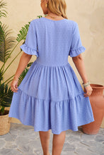 Load image into Gallery viewer, Swiss Dot Ruffled V-Neck Tiered Dress
