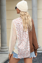 Load image into Gallery viewer, Leopard Round Neck Long Sleeve Blouse