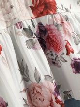 Load image into Gallery viewer, Girls Floral Peplum Blouse and Spliced Lace Jeans Set