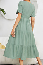 Load image into Gallery viewer, Short Sleeve V-Neck Tiered Dress