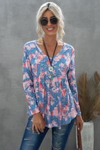 Load image into Gallery viewer, Leopard and Tie-Dye Print Ruffle Hem Top