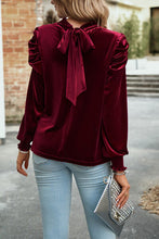Load image into Gallery viewer, Mock Neck Puff Sleeve Blouse