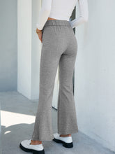 Load image into Gallery viewer, Heathered Slit Ankle Flare Pants