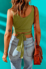 Load image into Gallery viewer, Ribbed Tie Back Scoop Neck Cropped Tank