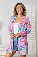 Load image into Gallery viewer, Double Take Floral Open Front Long Sleeve Cardigan