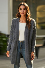 Load image into Gallery viewer, Mixed Knit Open Front Longline Cardigan