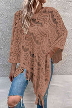 Load image into Gallery viewer, Openwork Fringe Detail Poncho