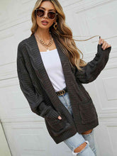 Load image into Gallery viewer, Open Front Dropped Shoulder Longline Cardigan