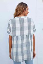 Load image into Gallery viewer, Notched Neck Slit Cuffed Blouse