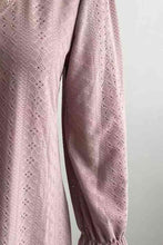 Load image into Gallery viewer, Eyelet V-Neck Flounce Sleeve Blouse