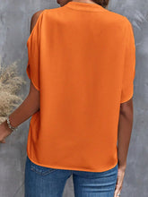 Load image into Gallery viewer, Notched Cold Shoulder Blouse