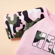 Load image into Gallery viewer, Kids HELLO GIRL Printed Raglan Sleeve Tee and Shorts Set