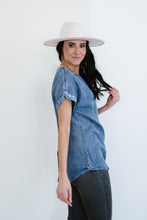 Load image into Gallery viewer, Doe & Rae Take Me There Denim Top