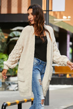 Load image into Gallery viewer, Open Front Ribbed Trim Duster Cardigan