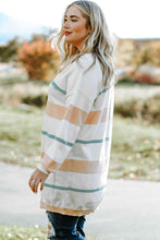Load image into Gallery viewer, Plus Size Striped Open Front Cardigan