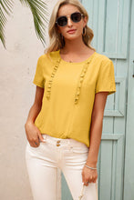 Load image into Gallery viewer, Ruffle Trim Round Neck Top