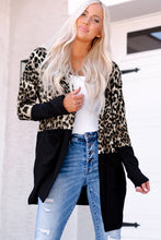 Load image into Gallery viewer, Leopard Color Block Open Front Longline Top