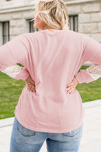 Load image into Gallery viewer, Plus Size Lace Waffle Knit Blouse