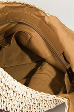 Load image into Gallery viewer, Fame Striped Straw Braided Tote Bag