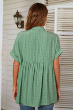 Load image into Gallery viewer, Notched Neck Slit Cuffed Blouse