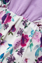 Load image into Gallery viewer, Girls Floral Two-Tone Dress