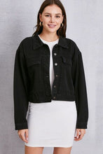 Load image into Gallery viewer, Button Up Dropped Shoulder Denim Jacket