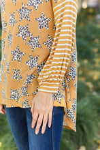 Load image into Gallery viewer, Celeste Design Full Size Leopard Star Striped Long Sleeve Top