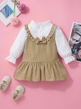 Load image into Gallery viewer, Baby Ruffle Hem Dress with Bow Detail