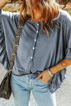 Load image into Gallery viewer, Button Front Flounce Sleeve Tee