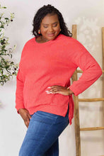 Load image into Gallery viewer, Basic Bae Round Neck Drop Shoulder Slit Sweatshirt