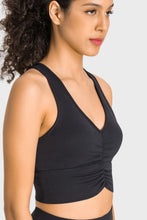 Load image into Gallery viewer, Gathered Detail Halter Neck Sports Bra