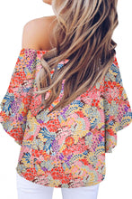 Load image into Gallery viewer, Tied Printed Off-Shoulder Half Sleeve Blouse
