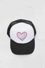 Load image into Gallery viewer, Fame Falling For You Trucker Hat in Black