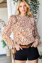 Load image into Gallery viewer, Printed Ruffle Shoulder Long Sleeve Blouse