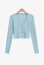 Load image into Gallery viewer, Button Down Long Sleeve Cropped Cardigan
