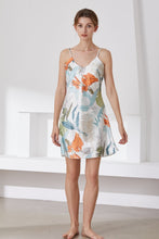 Load image into Gallery viewer, Botanical Print V-Neck Spaghetti Strap Night Dress