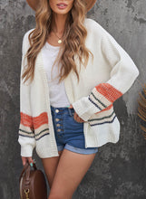 Load image into Gallery viewer, Color Block Open Front Drop Shoulder Cardigan