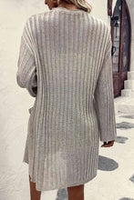 Load image into Gallery viewer, Open Front Dropped Shoulder Longline Cardigan