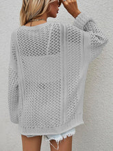 Load image into Gallery viewer, Openwork Button Front Cardigan