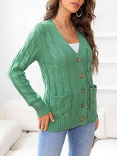 Load image into Gallery viewer, Button Down Cable-Knit Cardigan