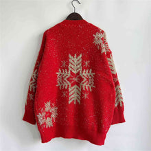 Load image into Gallery viewer, Snowflake Pattern Long Sleeve Sweater