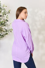 Load image into Gallery viewer, Zenana Full Size Texture Button Up Raw Hem Long Sleeve Shirt