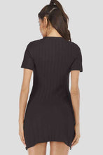 Load image into Gallery viewer, Buttoned Short Sleeve V-Neck Knit Dress