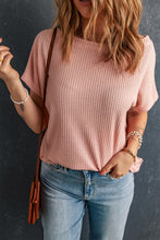 Load image into Gallery viewer, Boat Neck Waffle-Knit Top