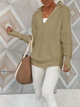 Load image into Gallery viewer, Half Zip Long Sleeve Knit Top