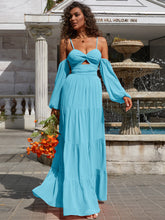 Load image into Gallery viewer, Spaghetti Strap Tiered Zip-Back Dress