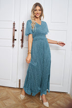 Load image into Gallery viewer, V-Neck High Slit Glitter Maxi Dress