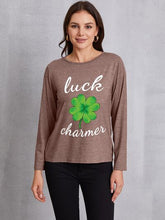 Load image into Gallery viewer, LUCK CHARMER Lucky Clover Round Neck T-Shirt